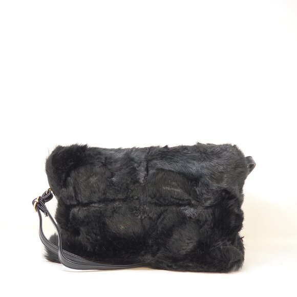 💖ON TREND! Faux Fur Crossbody Bag Black - Picture 1 of 3
